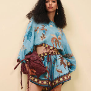Printed Color Block Two-Piece Set