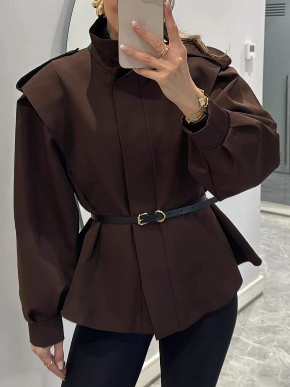 High Neck Loose Fit Jacket