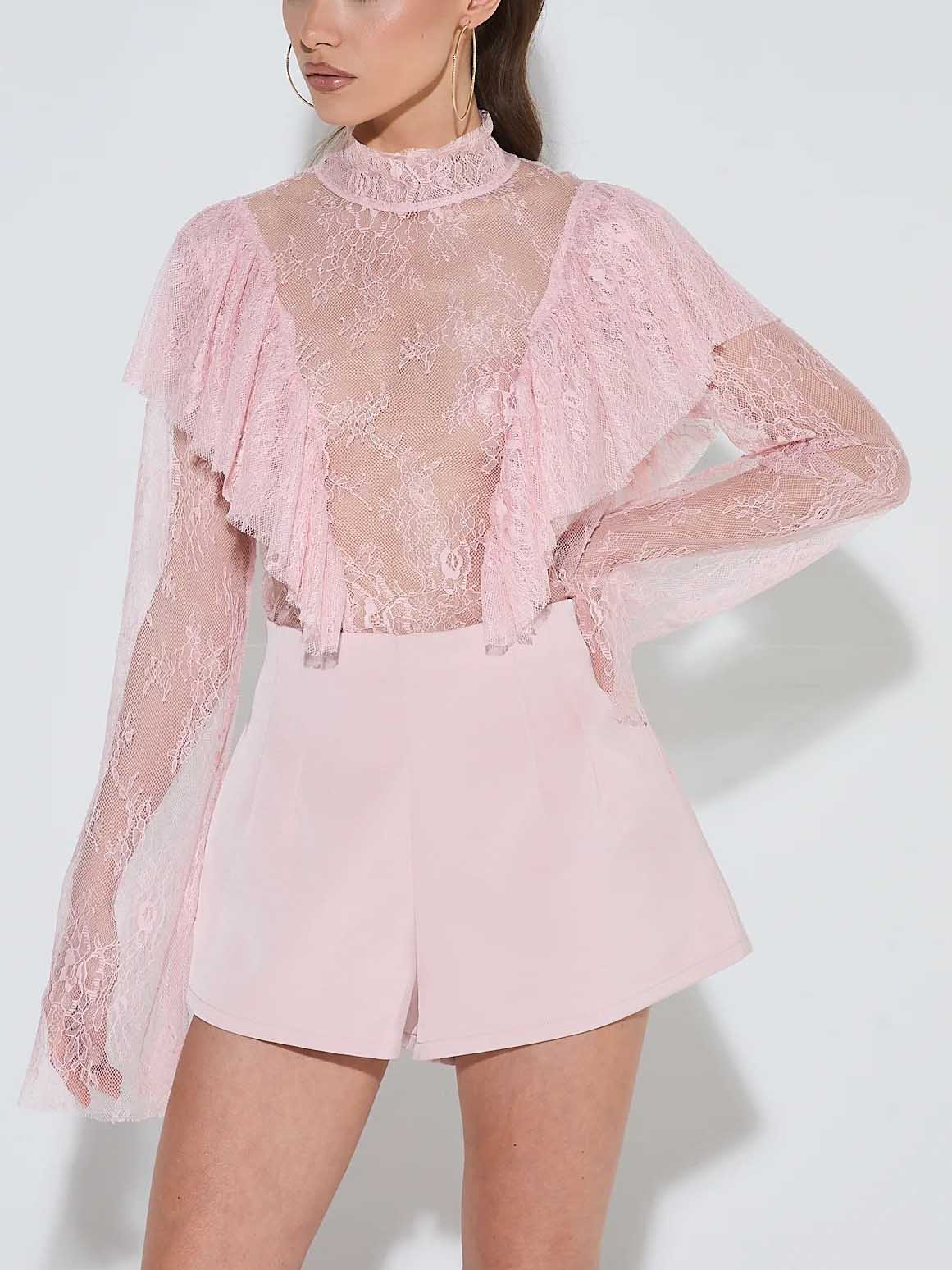 Lace High Neck Elegant Two-Piece Set