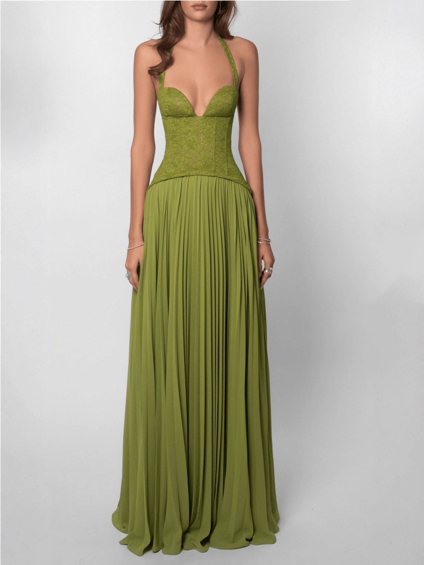 Lace Halter Maxi Dress