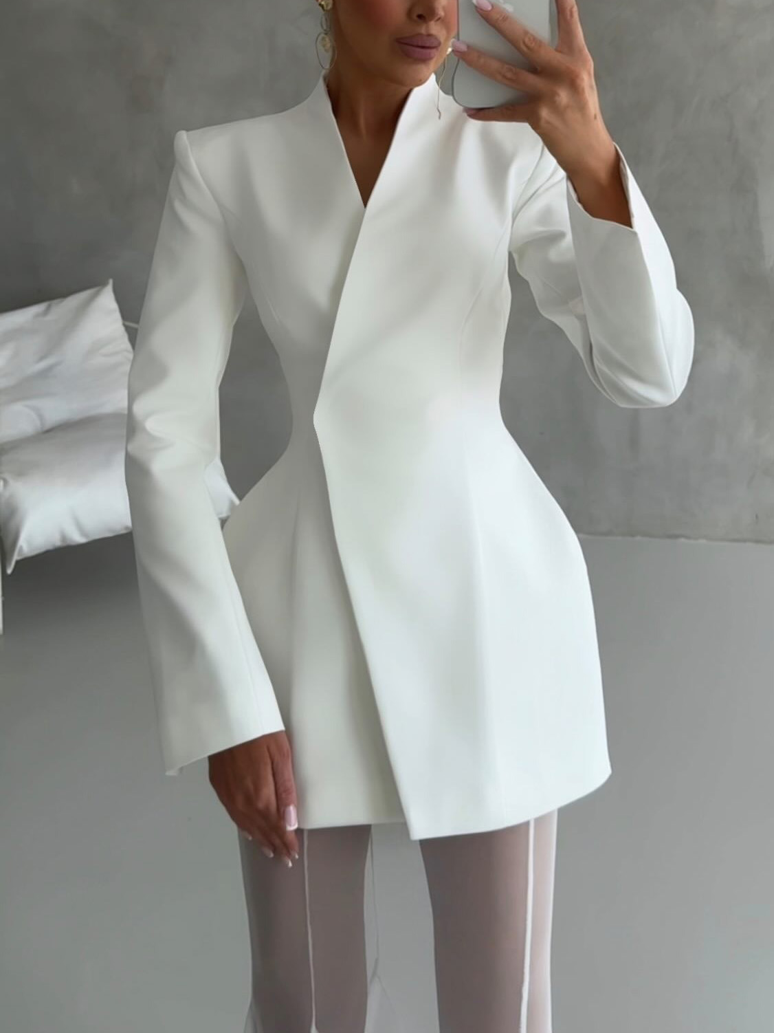 Asymmetric Neck Elegant Top