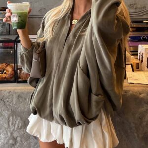 Satin Loose Fit Casual Jacket