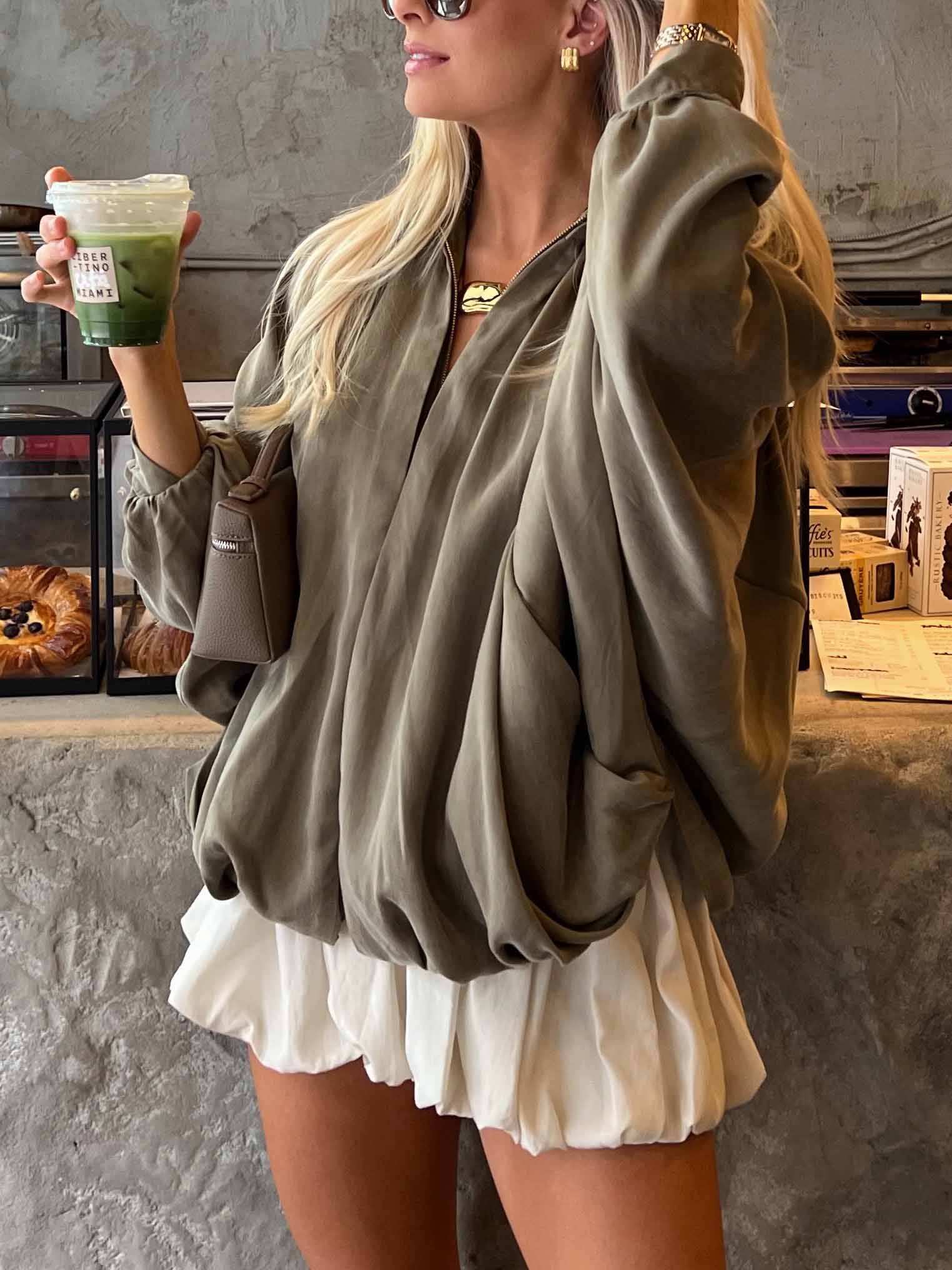Satin Loose Fit Casual Jacket